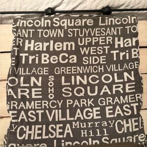 Gray and White Text Print Cushions